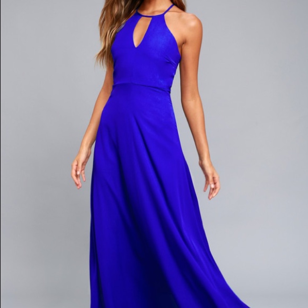 Lulus beauty and grace Royal Blue maxi dress